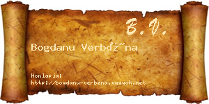 Bogdanu Verbéna névjegykártya